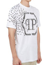 Skull Bones Logo Print Cotton Short Sleeve T-Shirt White - PHILIPP PLEIN - BALAAN 4