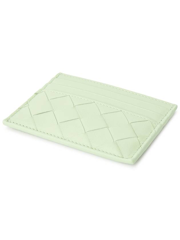 Intrecciato Leather Card Wallet Fresh Mint - BOTTEGA VENETA - BALAAN 4