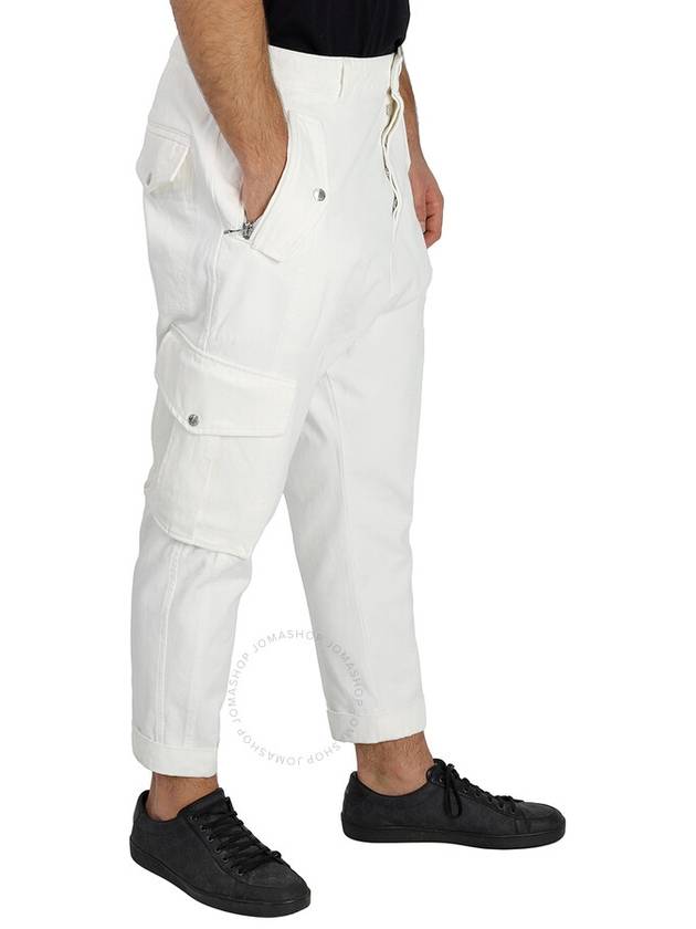 Men's Cargo Cotton Straight Pants White - BALMAIN - BALAAN 3