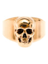 Skull Bold Ring Gold - ALEXANDER MCQUEEN - BALAAN.