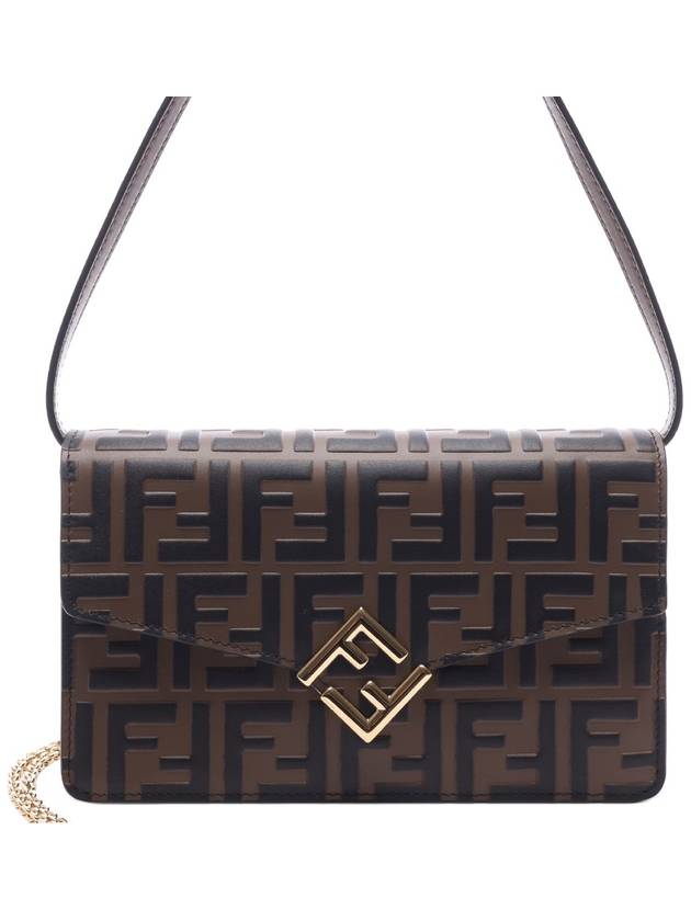 FF Diamond Flap Shoulder Back Brown - FENDI - BALAAN 2