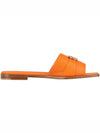 Gancini Leather Slippers Orange - SALVATORE FERRAGAMO - BALAAN 5