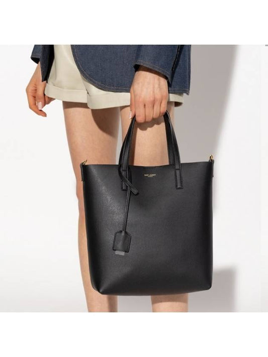 Shopping Toy Supple Leather Tote Bag Black - SAINT LAURENT - BALAAN 2