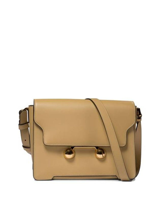 Trunkaroo Medium Leather Shoulder Bag Beige - MARNI - BALAAN 1