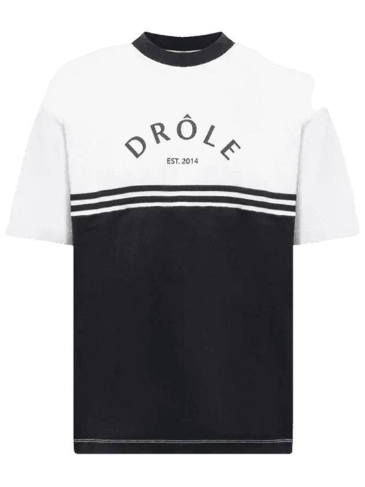 Color block logo short sleeve t shirt black white - DROLE DE MONSIEUR - BALAAN 1