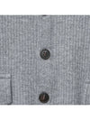 Ribbed henley neck long sleeve t shirt gray - NOIRER - BALAAN 6