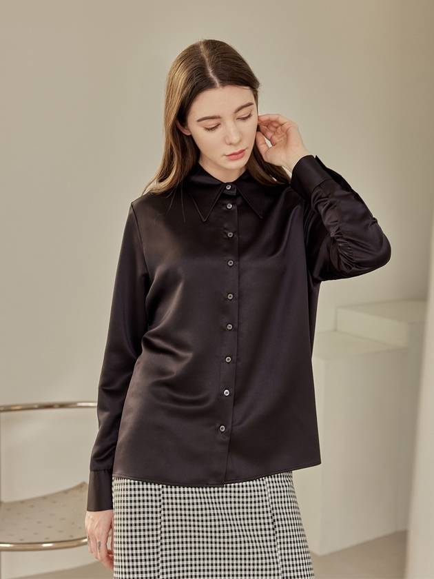 Harper Glossy Collar Blouse Black - ARIFF - BALAAN 4