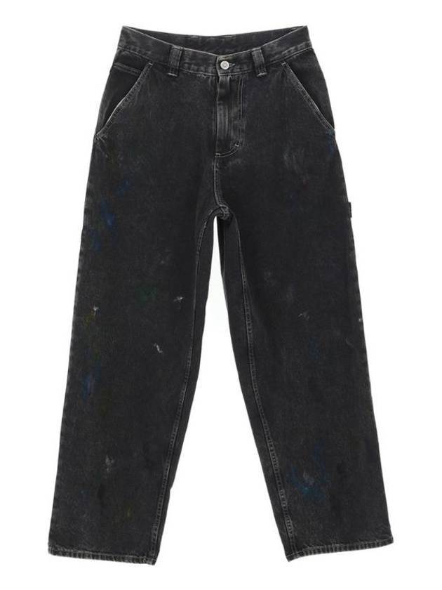 Women's Paint Splatter Wide Jeans Black - MAISON MARGIELA - BALAAN 1