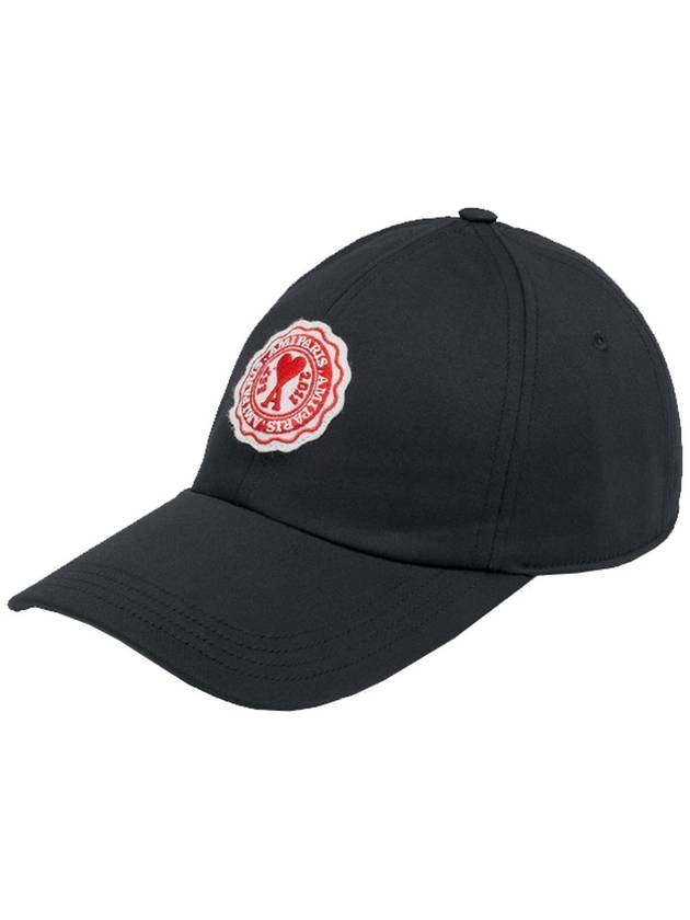 Heart Logo Patch Cotton Ball Cap Black - AMI - BALAAN 5