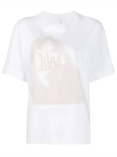 Logo Print Short Sleeve T-Shirt White - CHLOE - BALAAN 2