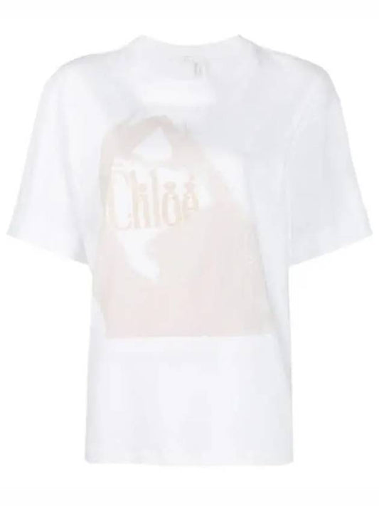 logo printing short sleeve t-shirt white - CHLOE - BALAAN.