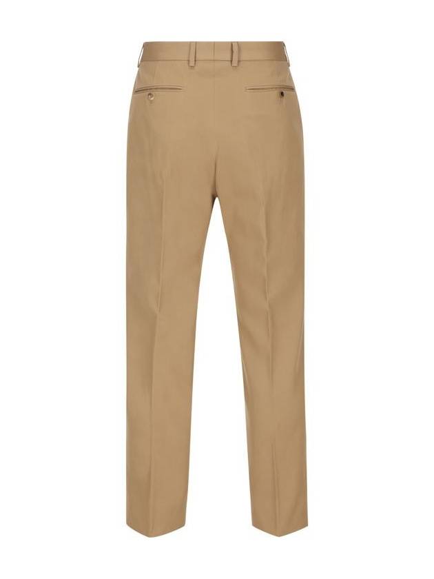 Gabardine Cotton Straight Pants Beige - GUCCI - BALAAN 3