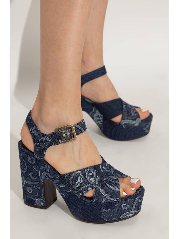 Etro Platform Sandals, Women's, Navy Blue - ETRO - BALAAN 2