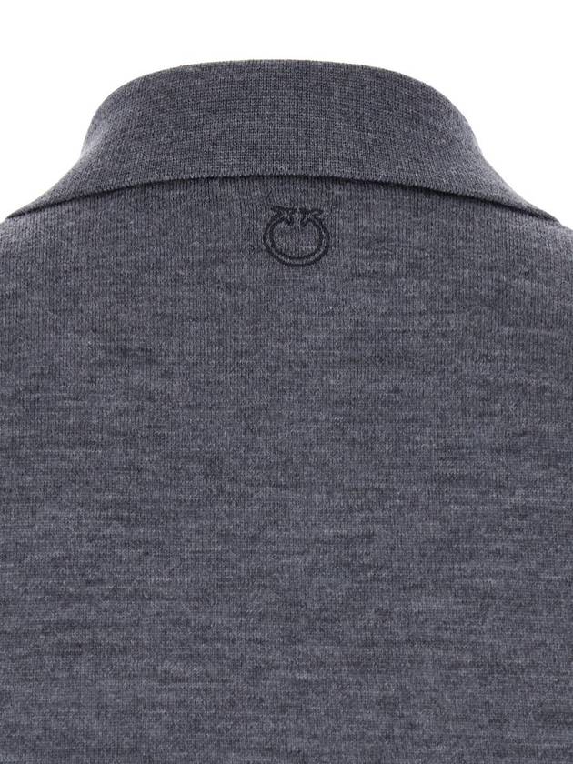 'Liquoroso' Grey Long-Sleeve Polo Shirt In Wool Woman - PINKO - BALAAN 3