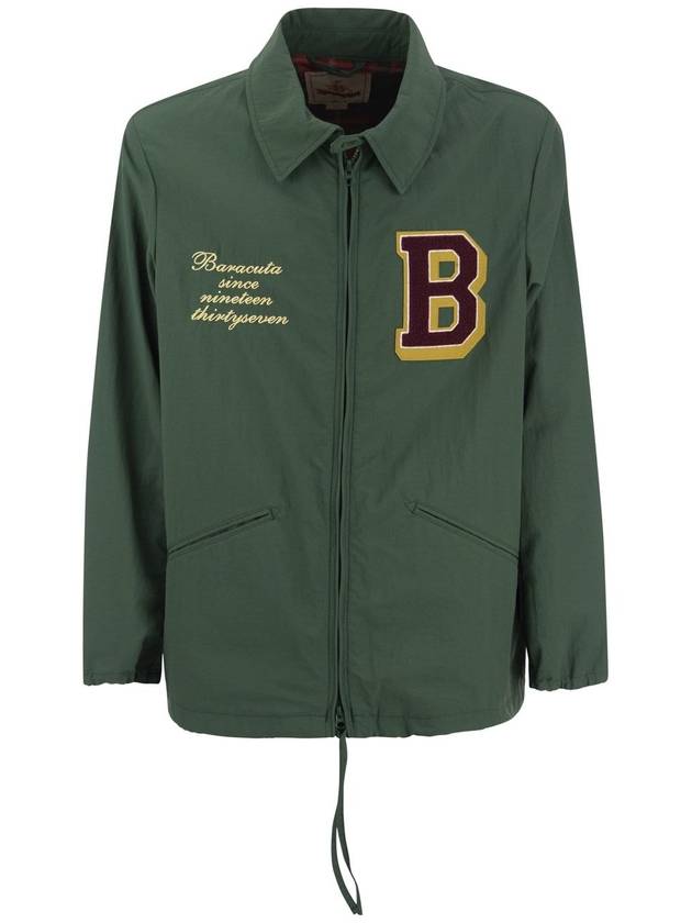 B Logo Patch Nylon Coach Jacket Racing Green - BARACUTA - BALAAN 2