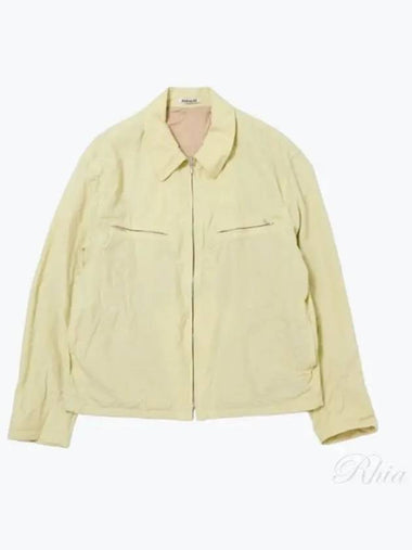 24 High Count Wool Poplin Blouson Top Yellow A24SB01WP - AURALEE - BALAAN 1