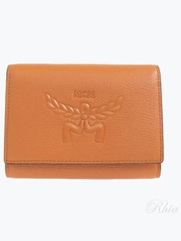 MC Himmel embossed logo leather 3 fold wallet MYSESAC02CO - MCM - BALAAN 1