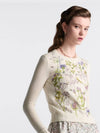 Embroidered sweater cashmere knit herbarium motif white multicolor - DIOR - BALAAN 3