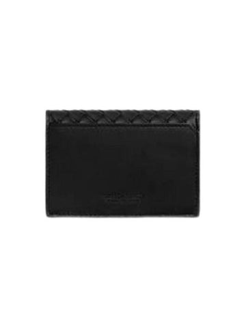 Bottega Veneta Intrecciato Piccolo Business Card Case Black 805825V4LQ18803 - BOTTEGA VENETA - BALAAN 1