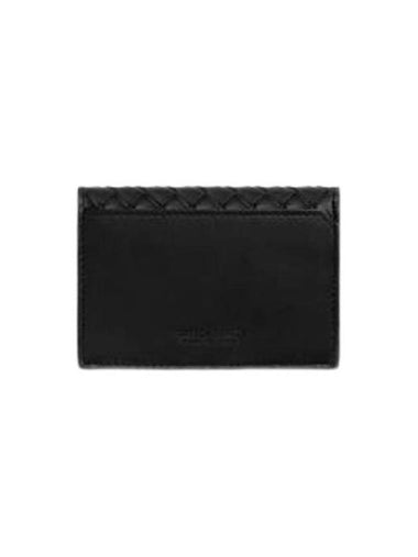 Bottega Veneta Intrecciato Piccolo Business Card Case Black 805825V4LQ18803 - BOTTEGA VENETA - BALAAN 1