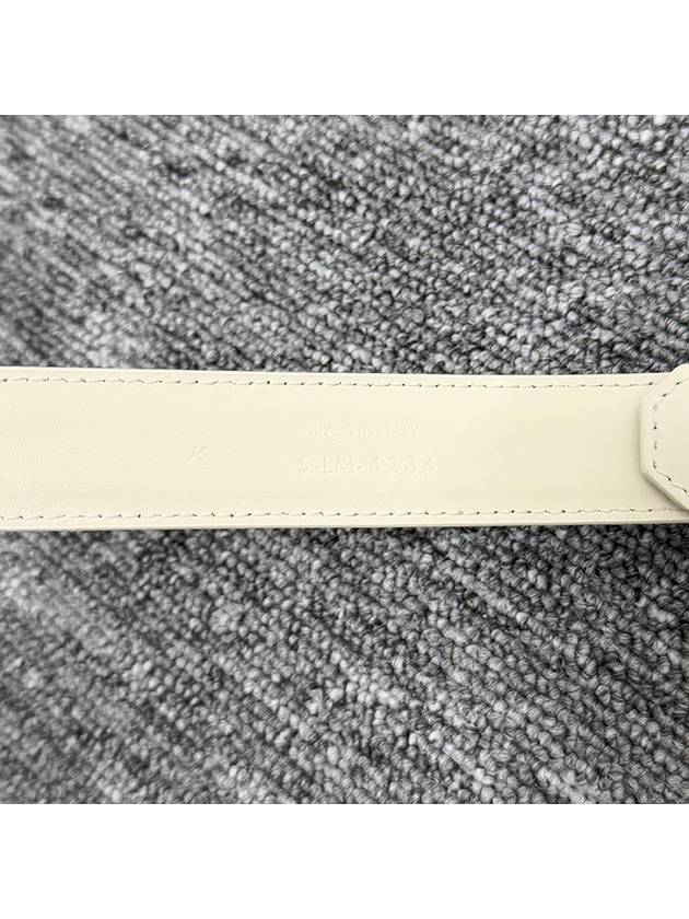 Triomphe Taurillon Medium Leather Belt White - CELINE - BALAAN 6