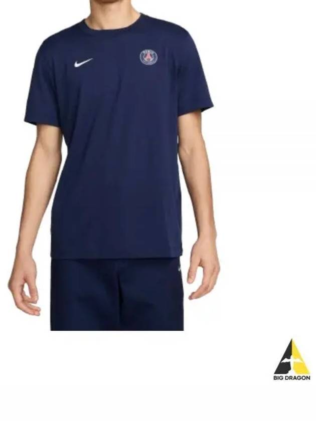 PSG Club Essentials Short Sleeve T-Shirt Navy - NIKE - BALAAN 2