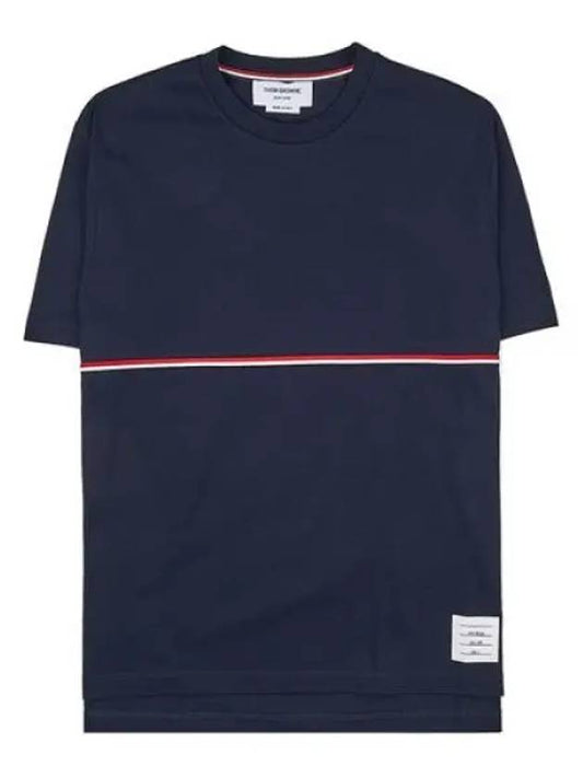 Midweight Jersey Short Sleeve T-Shirt Navy - THOM BROWNE - BALAAN 2