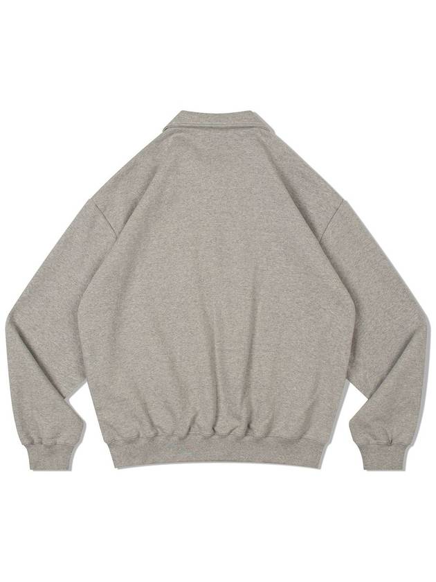 V Heavy Half Zip Up Sweat Logo Sweatshirt Melange Grey - DE GRAND MATIN - BALAAN 4