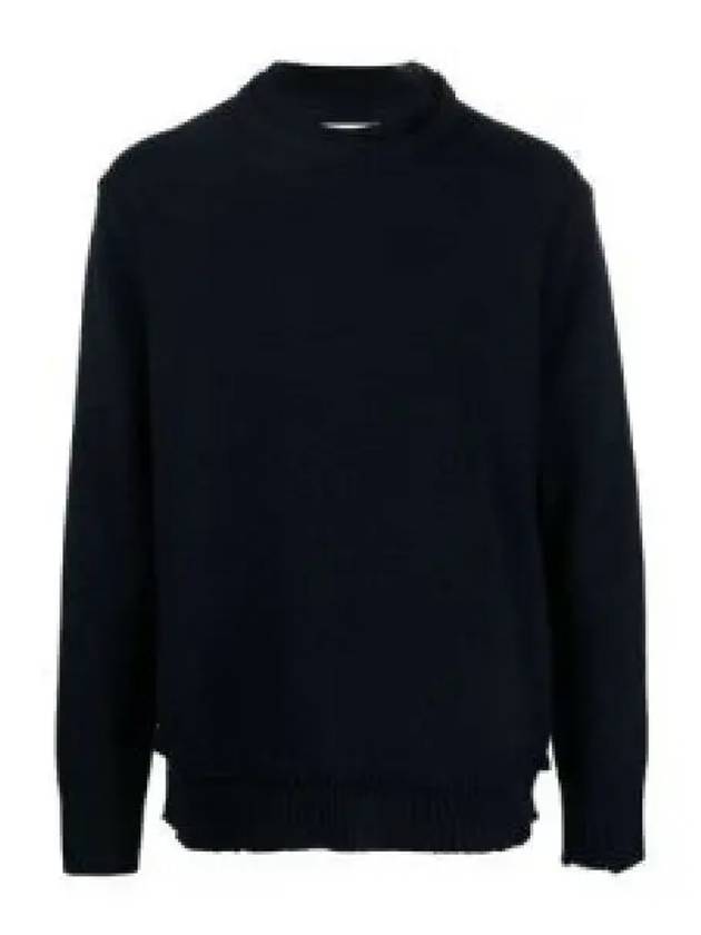 Back Stitch Elbow Patch Knit Top Navy - MAISON MARGIELA - BALAAN 2