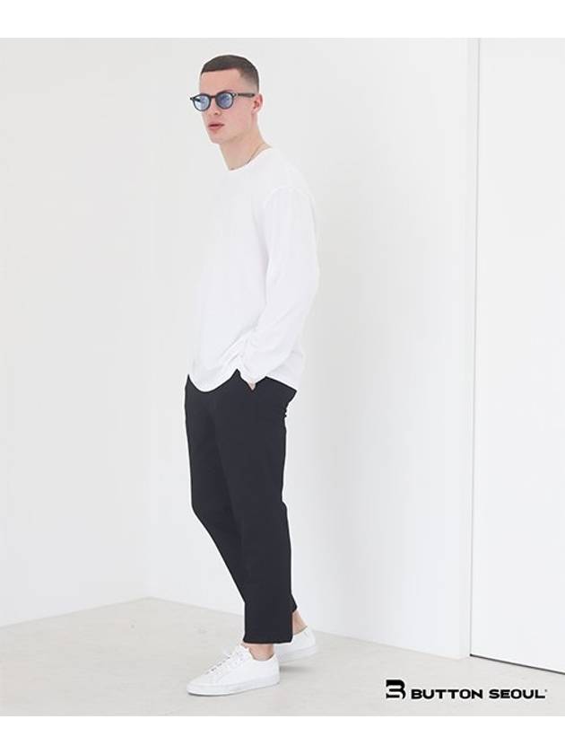 Basic Plain Long Sleeve T-Shirt White - BUTTON SEOUL - BALAAN 2
