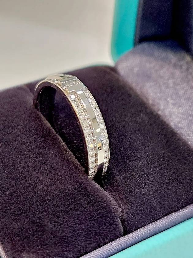 18k White Gold Diamond Ring Narrow Pave No 57 36822147 - TIFFANY & CO. - BALAAN 5