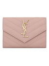 Monogram Envelope Small Half Wallet Pale Pink - SAINT LAURENT - BALAAN 1