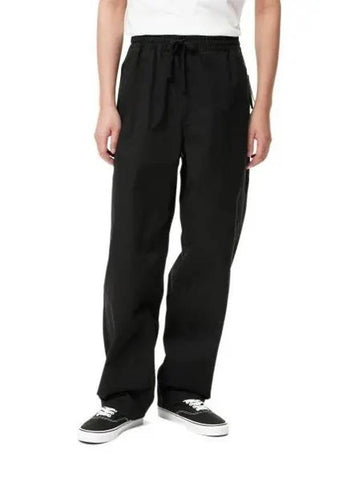 Range Baggy Tapered Elastic Waist Straight Pants Black - VANS - BALAAN 1