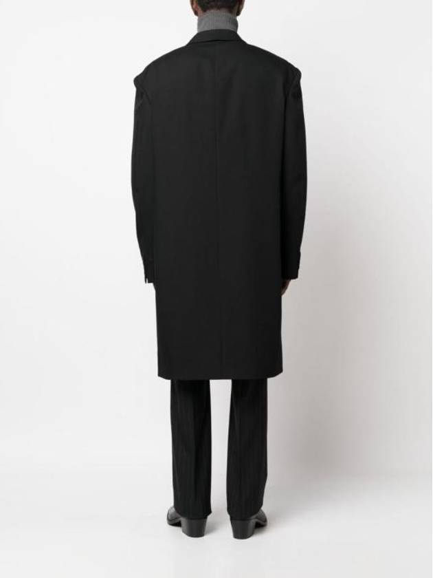 Studios Logo Patch Wool Over Double Coat Black - ACNE STUDIOS - BALAAN 6