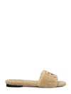Baguette Leather Slide Slippers Ivory - FENDI - BALAAN 1