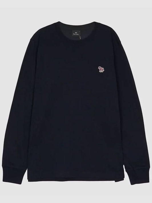 Zebra Patch Cotton Long Sleeve T-Shirt Navy - PAUL SMITH - BALAAN 2