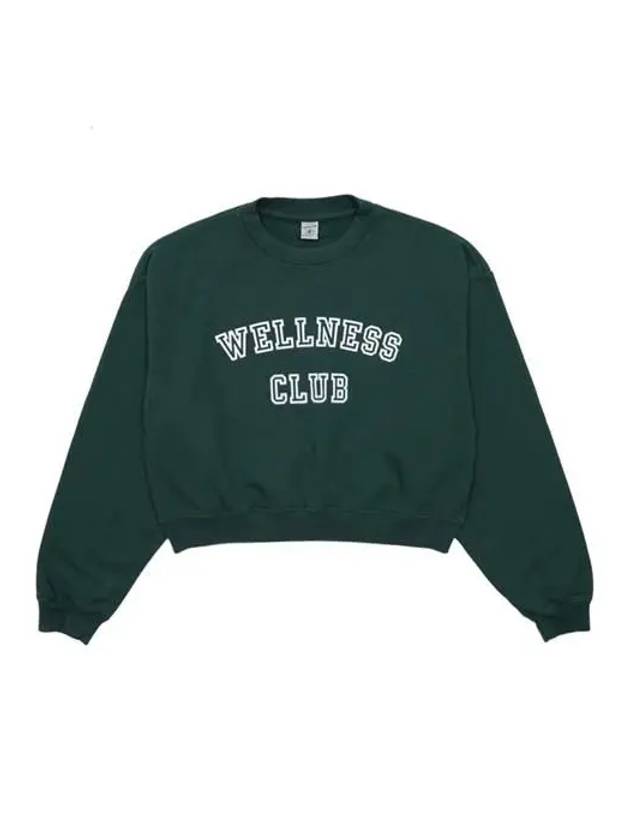 Wellness Club Crop Cotton Sweatshirt Green - SPORTY & RICH - BALAAN 2