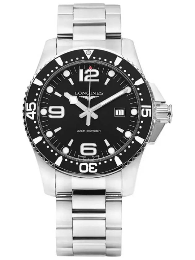 Hydroconquest 44MM Stainless Steel Watch Black - LONGINES - BALAAN 6