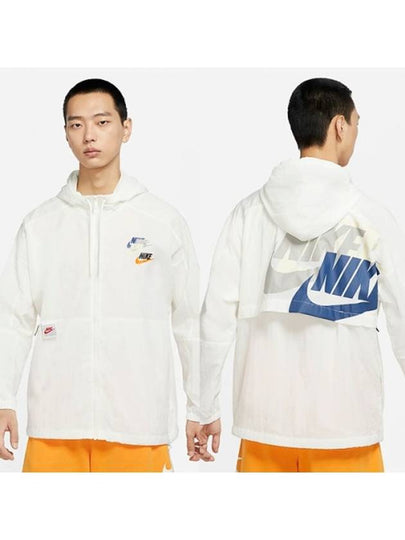 Lightweight Woven Hooded Jacket White - NIKE - BALAAN 2