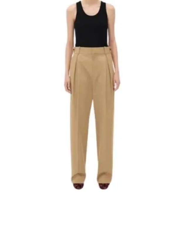 High-waisted Cotton Slacks Beige - BOTTEGA VENETA - BALAAN 2