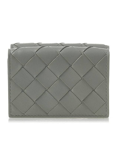 Intrecciato Bifold Leather Half Wallet Grey - BOTTEGA VENETA - BALAAN 1