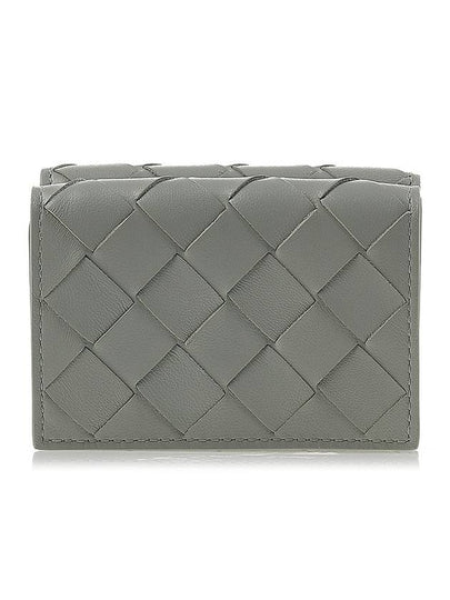 Intrecciato Bifold Leather Half Wallet Grey - BOTTEGA VENETA - BALAAN 2