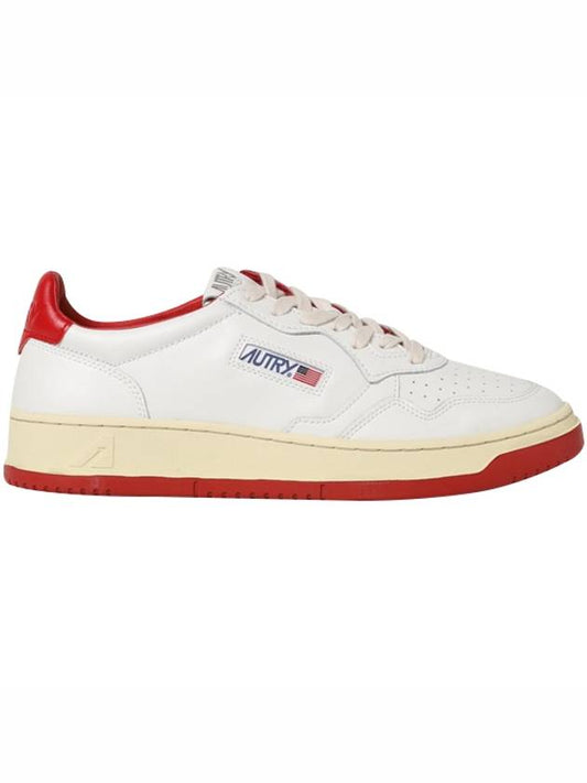 Medalist Leather Low Top Sneakers White Red - AUTRY - BALAAN 2