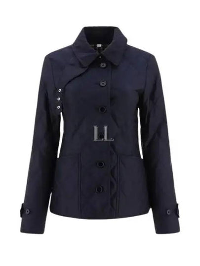 Women's Diamond Quilted Thermoregulated Check Jacket Midnight - BURBERRY - BALAAN 2