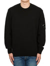 Lambswool GRS Crew Neck Knit Top Black - CP COMPANY - BALAAN 2