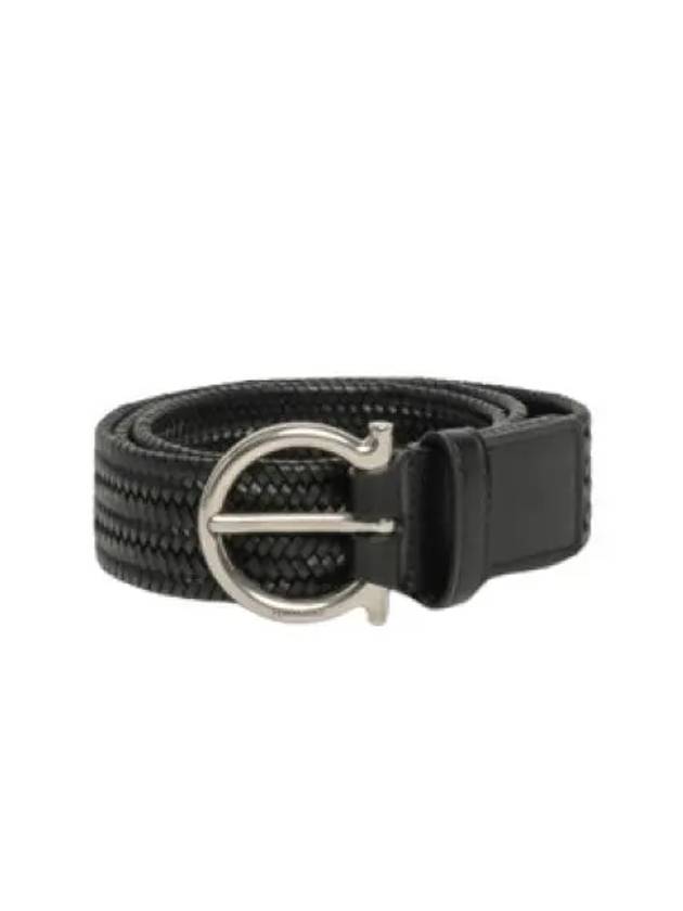 Logo Engraved Buckle Leather Belt Black - SALVATORE FERRAGAMO - BALAAN 2