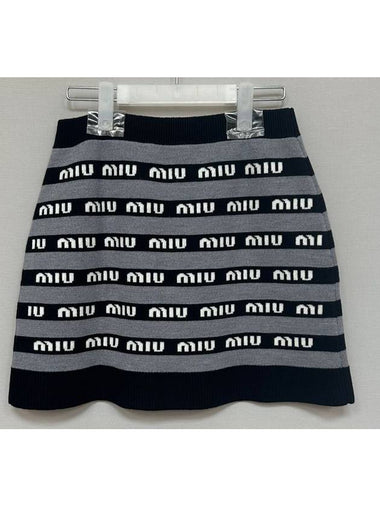 logo wool skirt 27 - MIU MIU - BALAAN 1