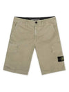 Compass Badge Cargo Shorts Beige - STONE ISLAND - BALAAN 4