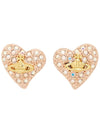 Women's Tiny Diamante Heart Earrings Rose - VIVIENNE WESTWOOD - BALAAN 3