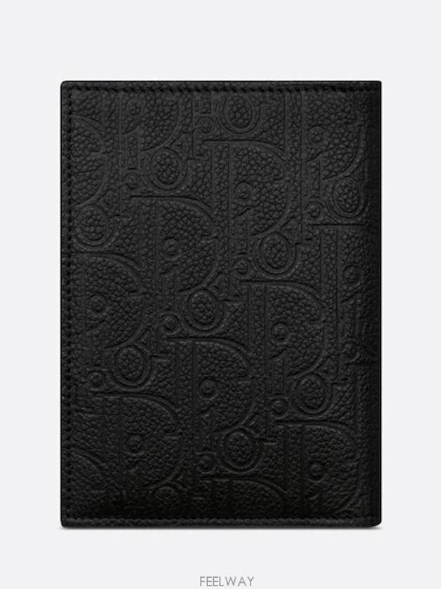 Passport Cover Black Dior Gravity Leather - DIOR - BALAAN 5